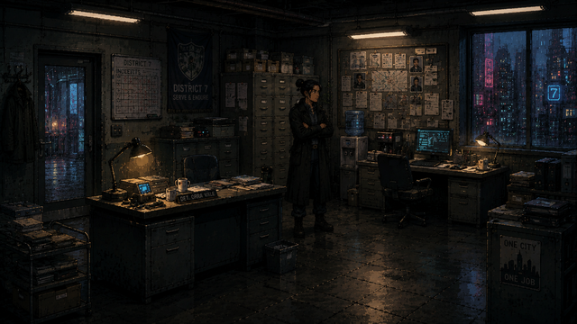 The police precinct front desk